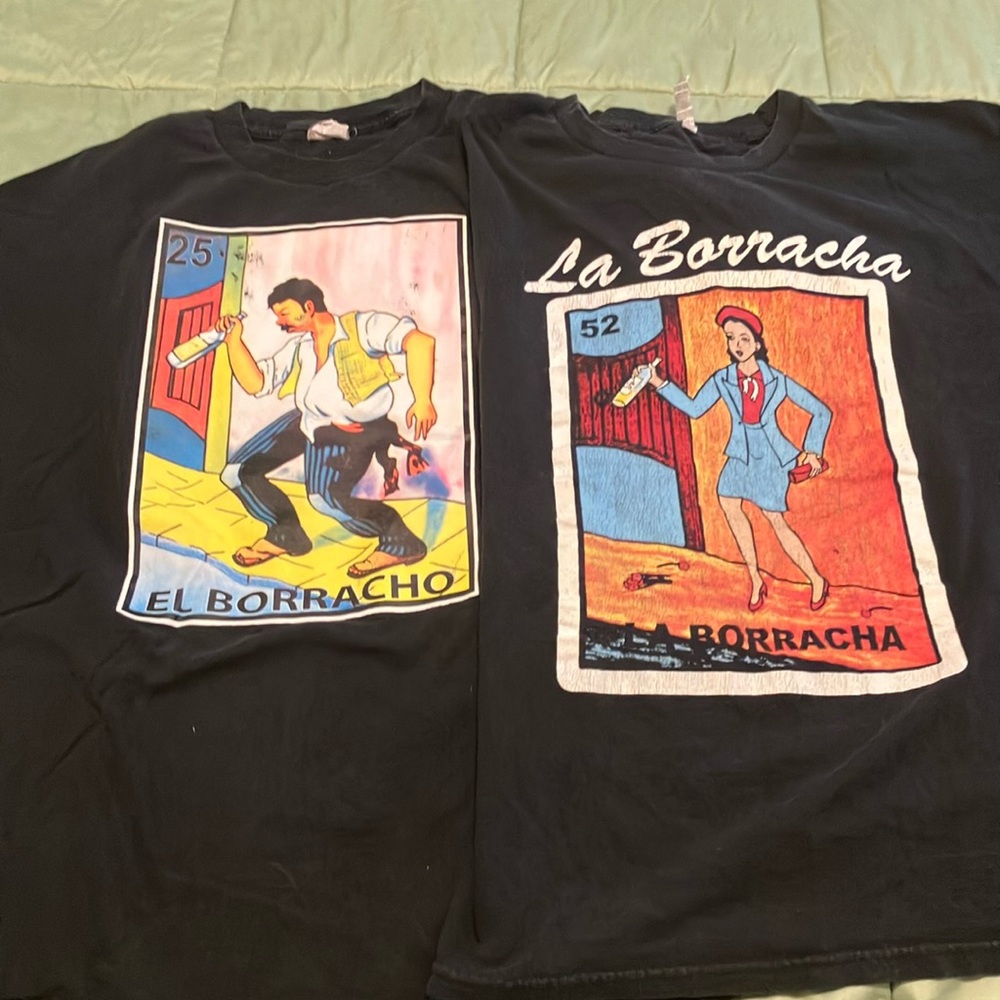 XL Tshirts (2) worn and washed but good condition el borracho and La borracha